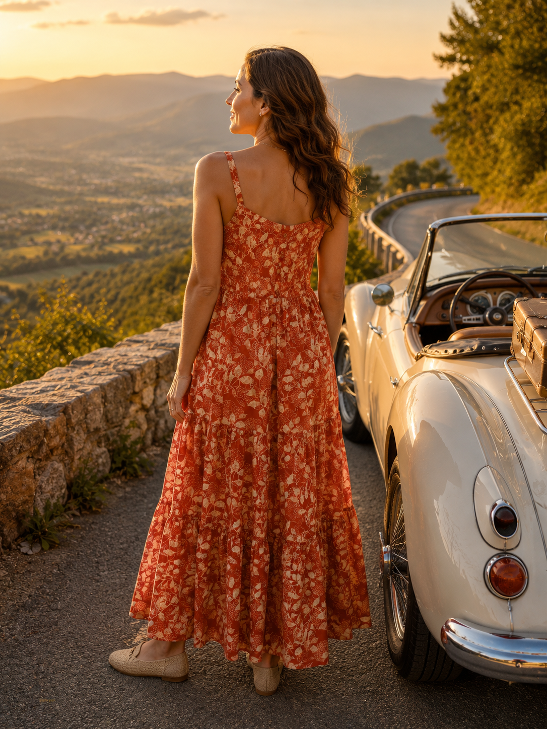 Meadow Maxi Dress ~ Terracotta Floral